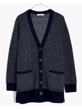 Madewell Bird's Eye Maysfield Cardigan Sweater in Coziest Yarn Size XXS NWT
